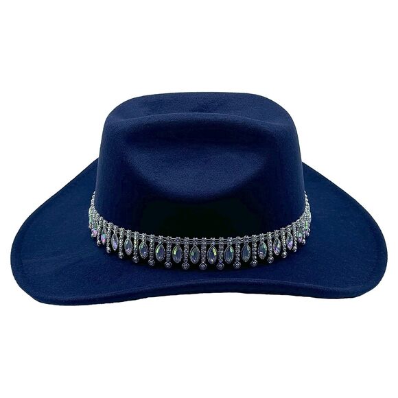 4687 Shiny Rhinestone Women\'s Cowgirl Hat Western Cowboy Retro Panama